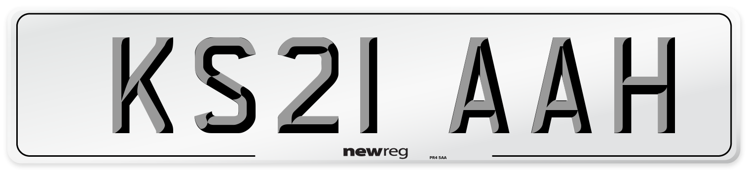 KS21 AAH Number Plate from New Reg